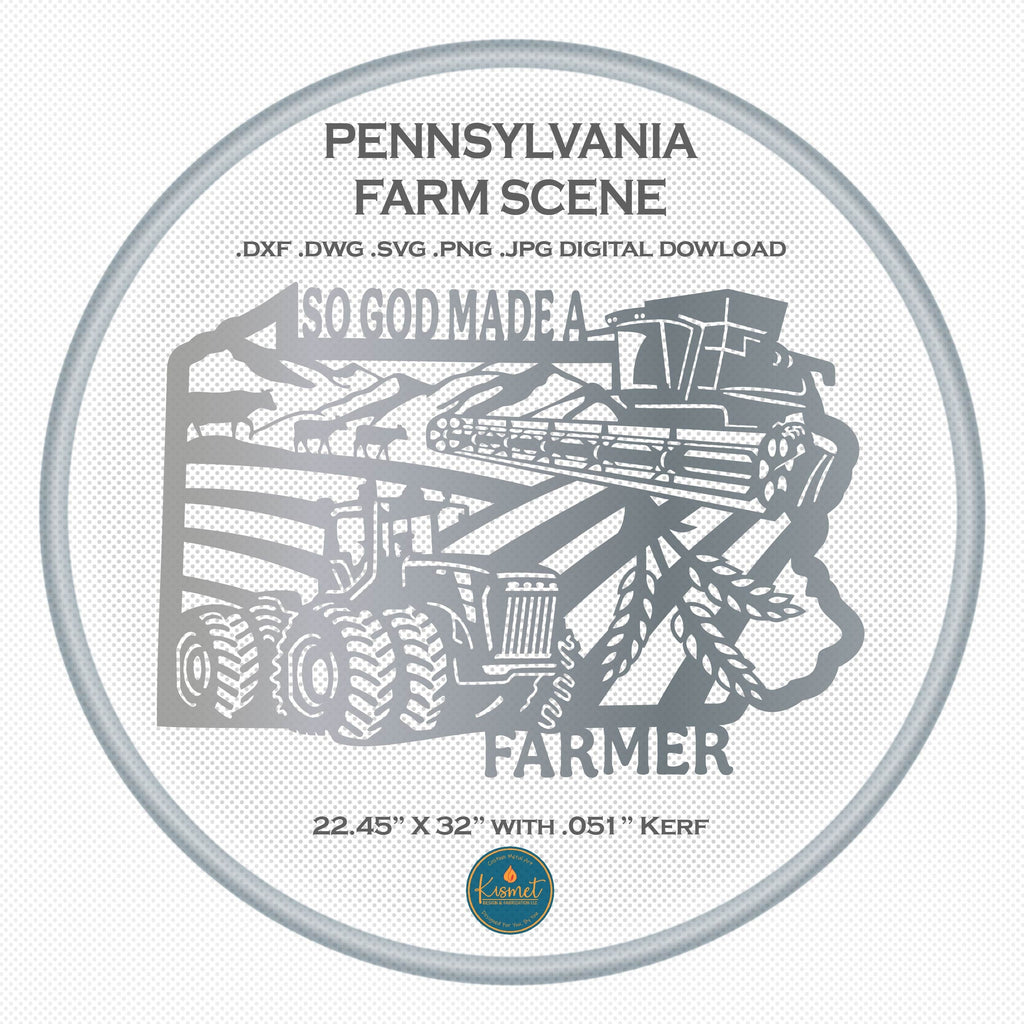 Pennsylvania So God Made a Farmer Sign DXF/SVG design preview with file details (photo 3)