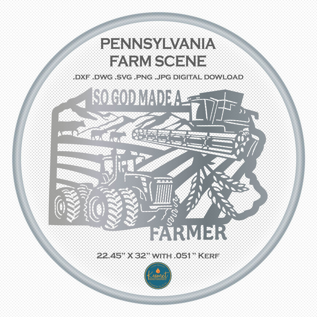 Pennsylvania So God Made a Farmer Sign DXF/SVG design preview with file details (photo 3)