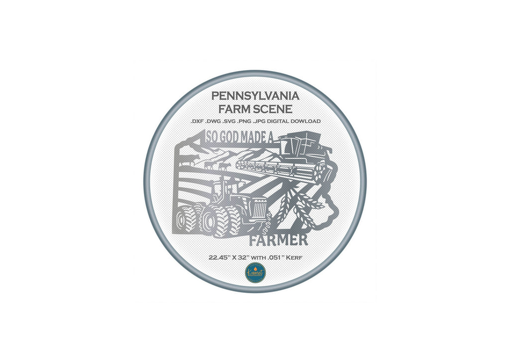 Pennsylvania So God Made a Farmer Sign DXF/SVG design preview with file details