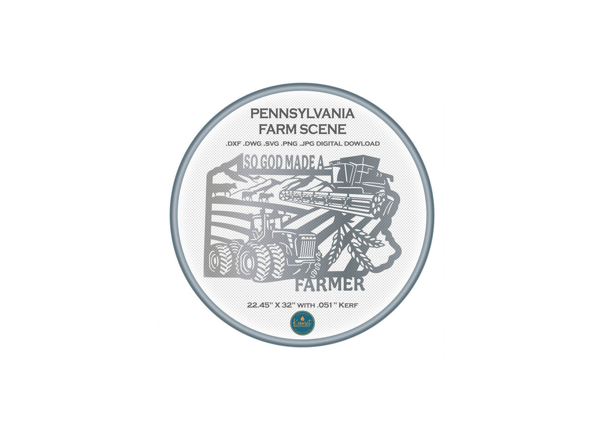 Pennsylvania So God Made a Farmer Sign DXF/SVG design preview with file details