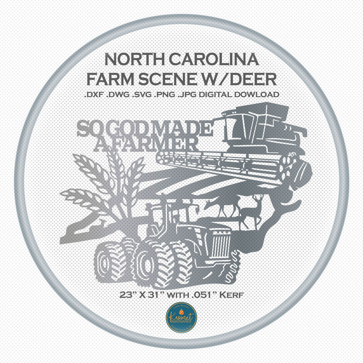 North Carolina So God Made a Farmer Sign DXF/SVG design preview with file details (photo 2)