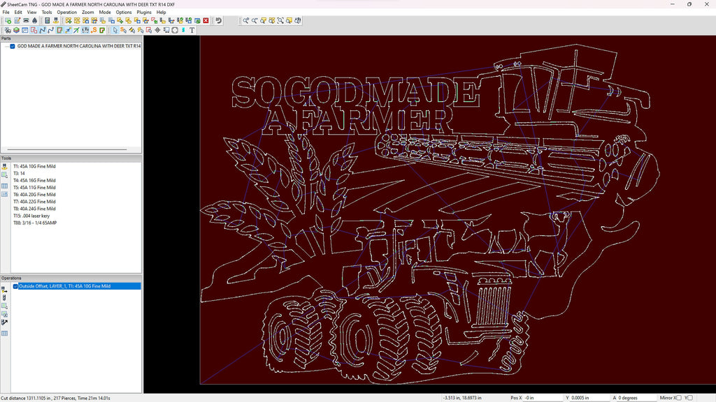 North Carolina So God Made a Farmer Sign vector paths in design software
