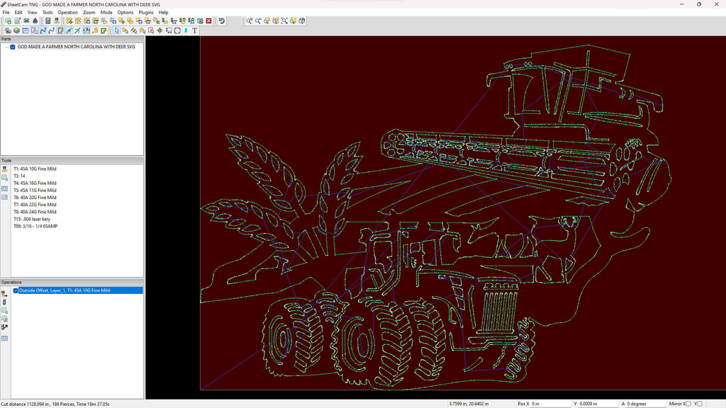 North Carolina Farm Scene Sign, No Lettering vector paths in design software (photo 9)