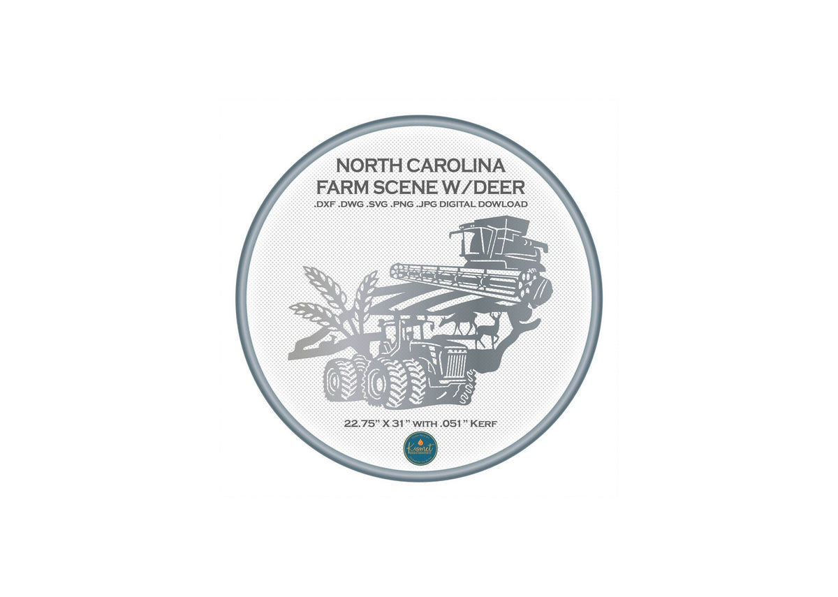 North Carolina Farm Scene Sign, No Lettering DXF/SVG design preview with file details