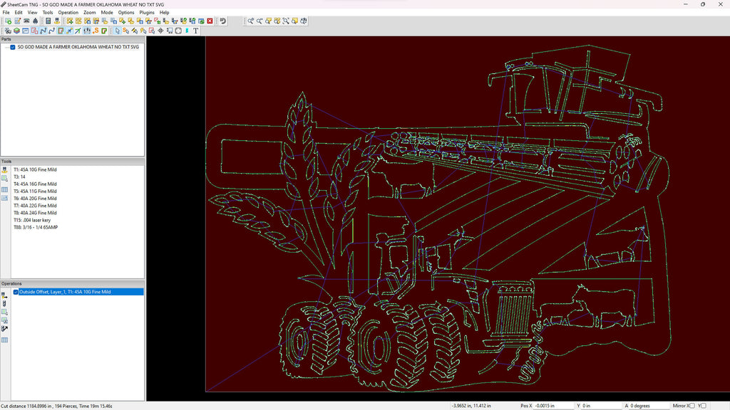 Oklahoma Wheat Farm Scene Sign, No Lettering vector paths in design software (photo 4)
