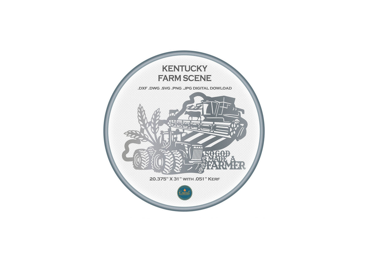 Kentucky So God Made a Farmer Sign DXF/SVG design preview with file details
