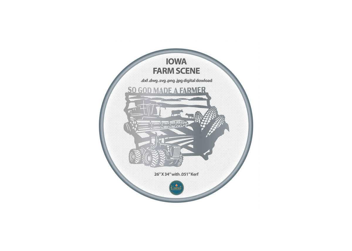 Iowa Corn So God Made a Farmer Sign DXF/SVG design preview with file details