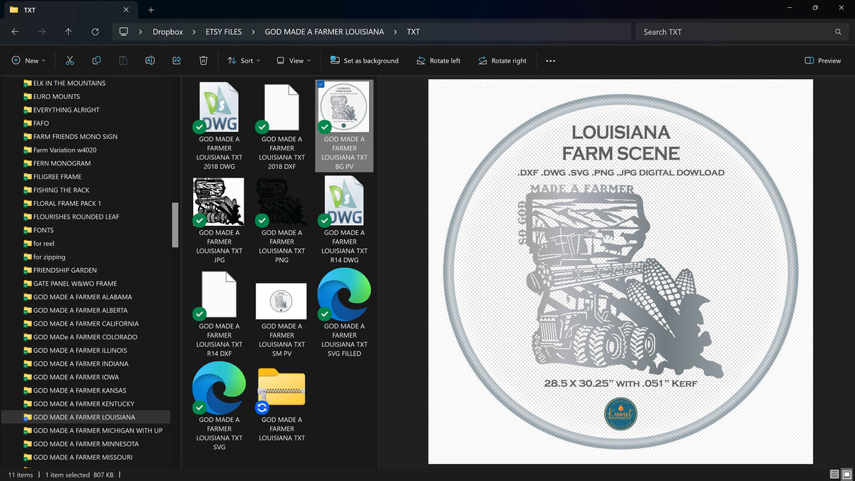 Louisiana So God Made a Farmer Sign vector paths in design software