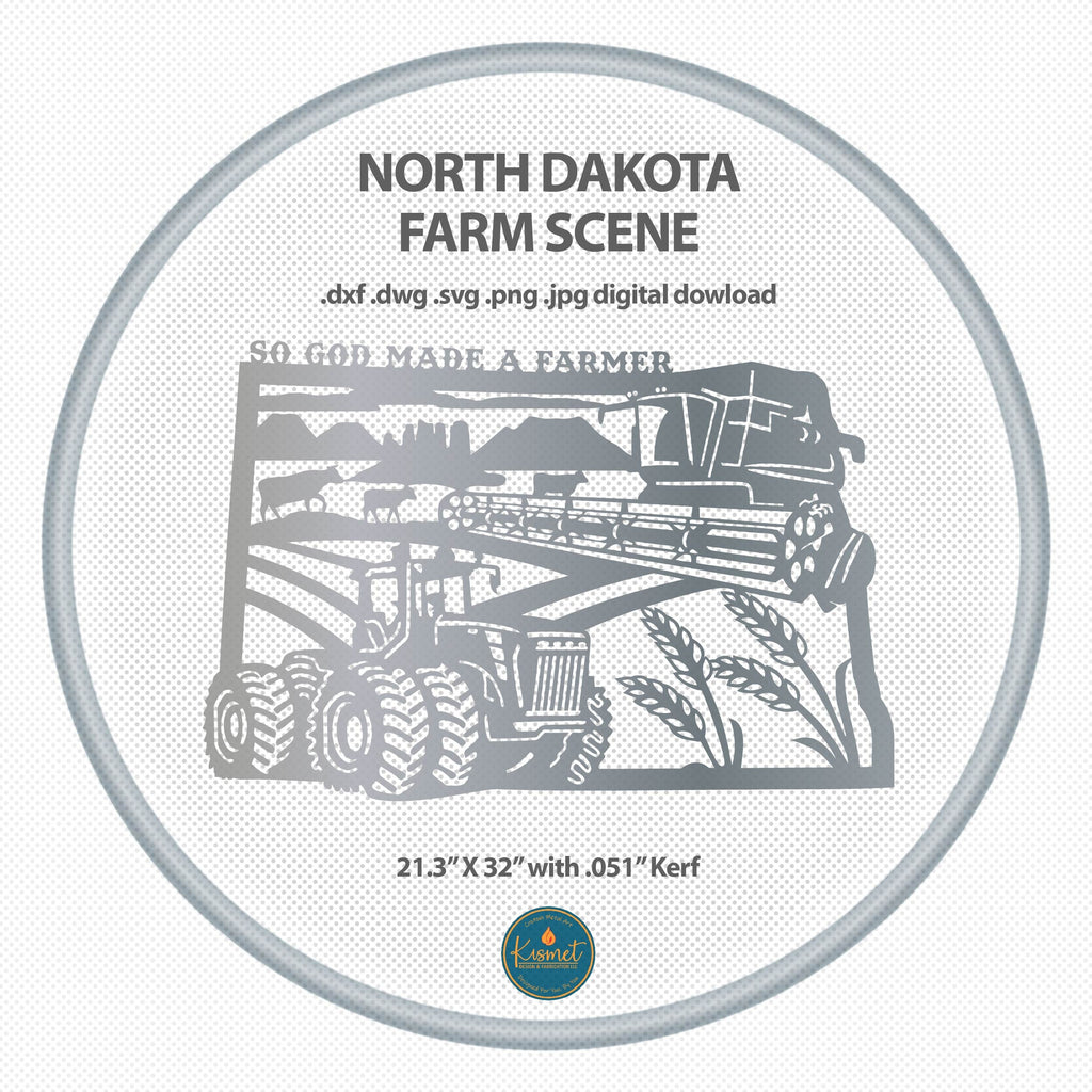 North Dakota So God Made a Farmer Sign DXF/SVG design preview with file details (photo 2)