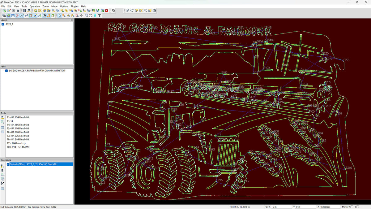 North Dakota So God Made a Farmer Sign vector paths in design software (photo 5)