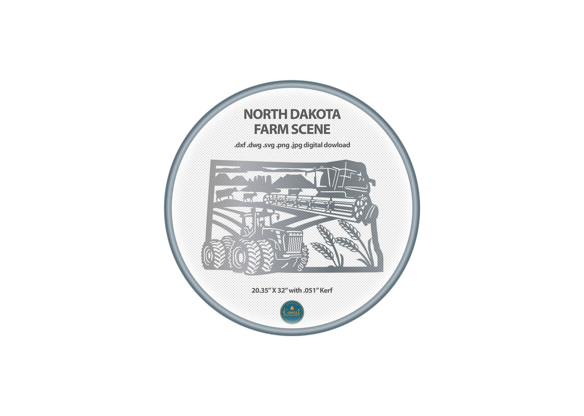 North Dakota Farm Scene Sign, No Lettering DXF/SVG design preview with file details