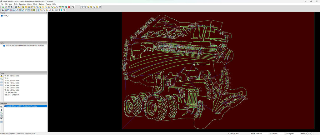 Ontario Wheat So God Made a Farmer Sign vector paths in design software