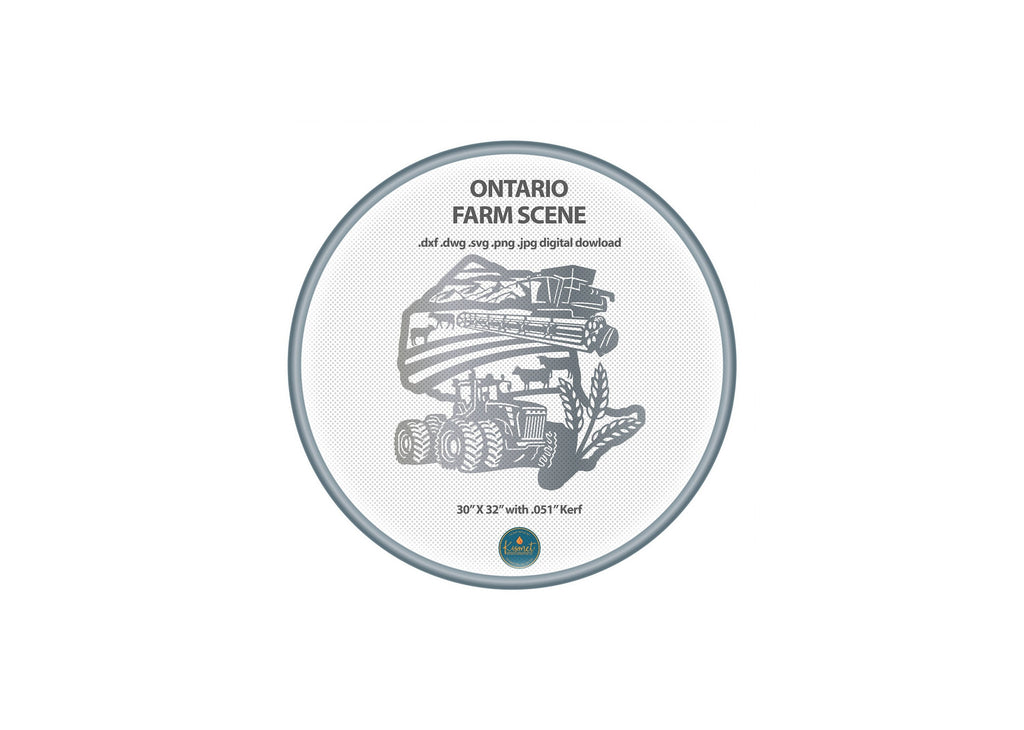 Ontario Farm Scene Sign, No Lettering DXF/SVG design preview with file details