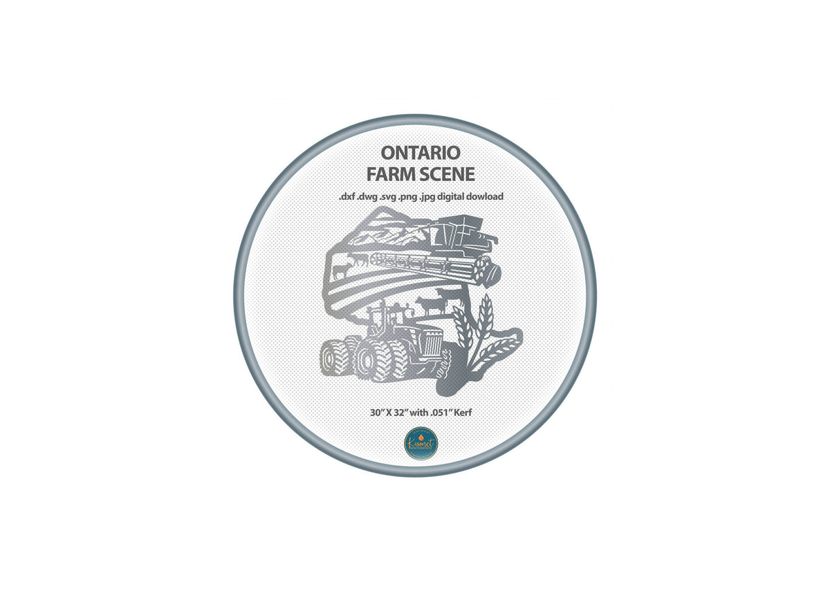 Ontario Farm Scene Sign, No Lettering DXF/SVG design preview with file details