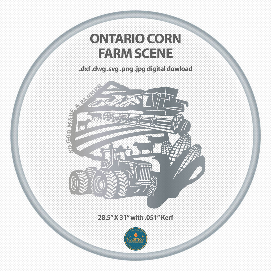 Ontario Corn So God Made a Farmer Sign DXF/SVG design preview with file details (photo 2)