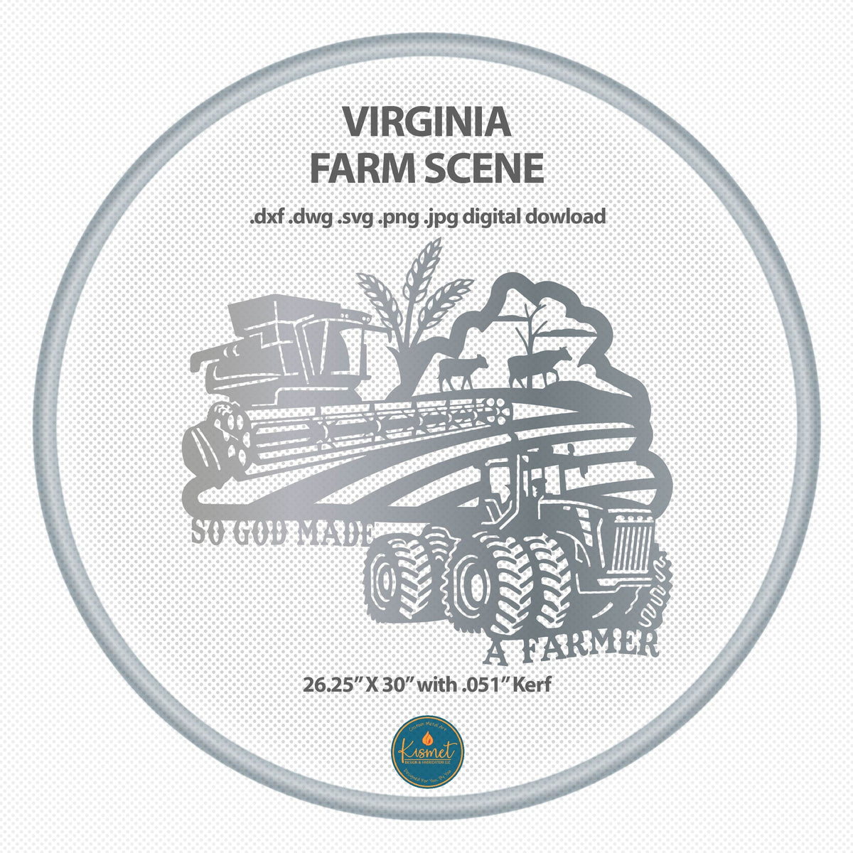 Virginia So God Made a Farmer Sign DXF/SVG design preview with file details (photo 2)