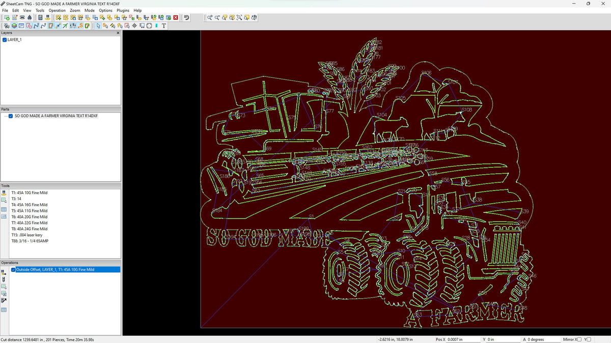 Virginia So God Made a Farmer Sign vector paths in design software