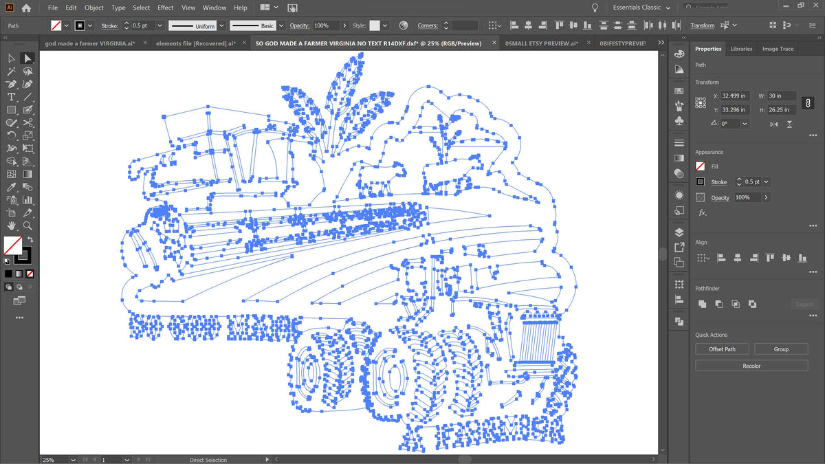 Virginia So God Made a Farmer Sign vector paths in design software (photo 4)