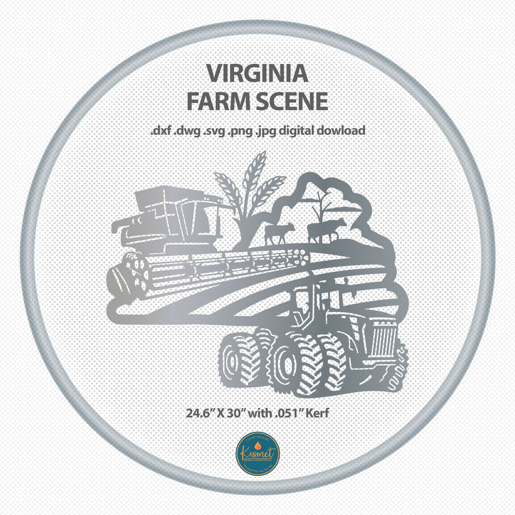 Virginia Farm Scene Sign, No Lettering DXF/SVG design preview with file details (photo 2)