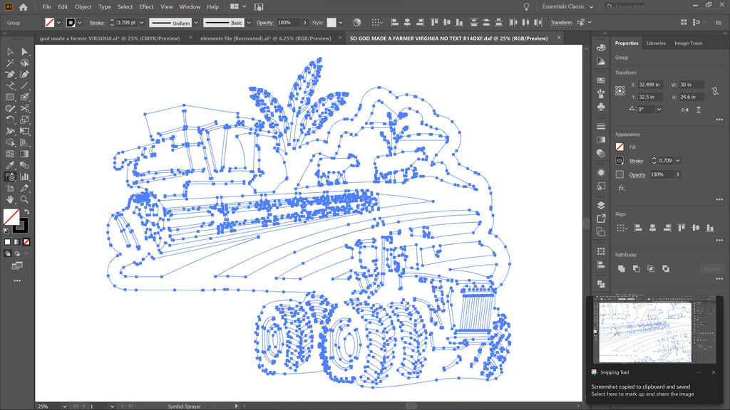 Virginia Farm Scene Sign, No Lettering vector paths in design software (photo 7)