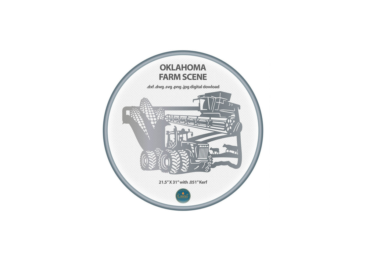 Oklahoma Farm Scene Sign, No Lettering DXF/SVG design preview with file details