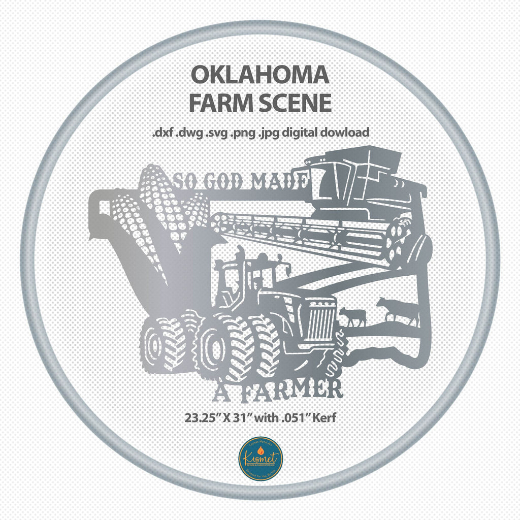 Oklahoma So God Made a Farmer Sign DXF/SVG design preview with file details (photo 2)