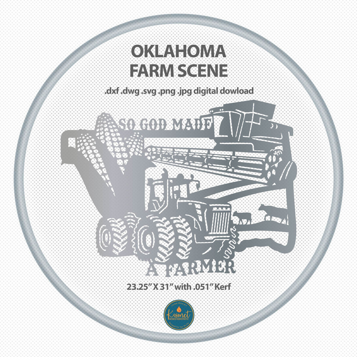 Oklahoma So God Made a Farmer Sign DXF/SVG design preview with file details (photo 2)