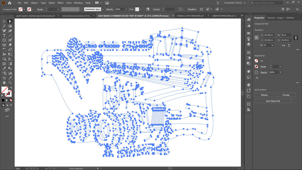 Oklahoma So God Made a Farmer Sign vector paths in design software