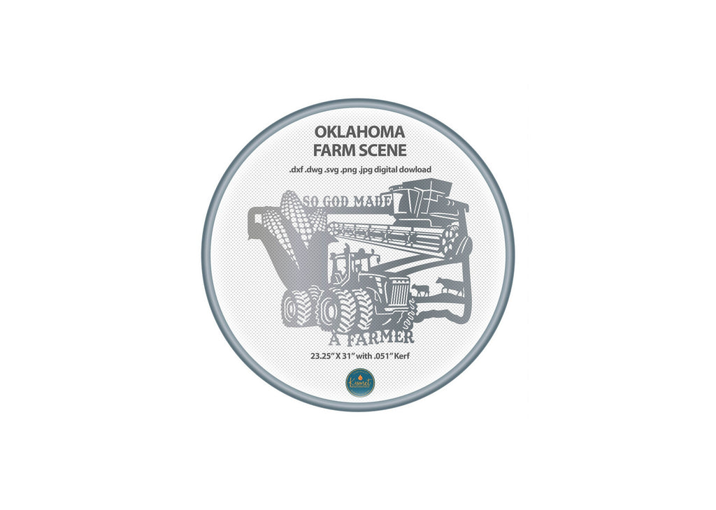 Oklahoma So God Made a Farmer Sign DXF/SVG design preview with file details