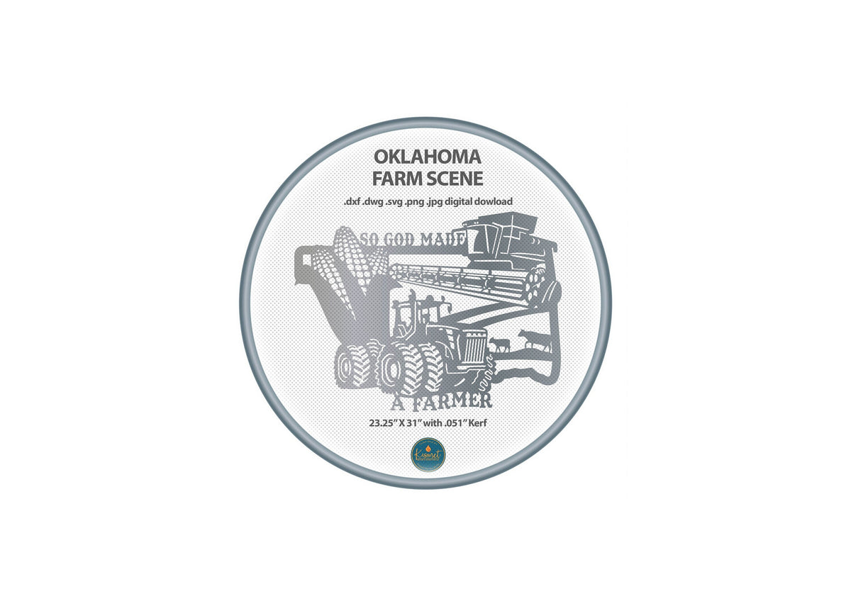 Oklahoma So God Made a Farmer Sign DXF/SVG design preview with file details