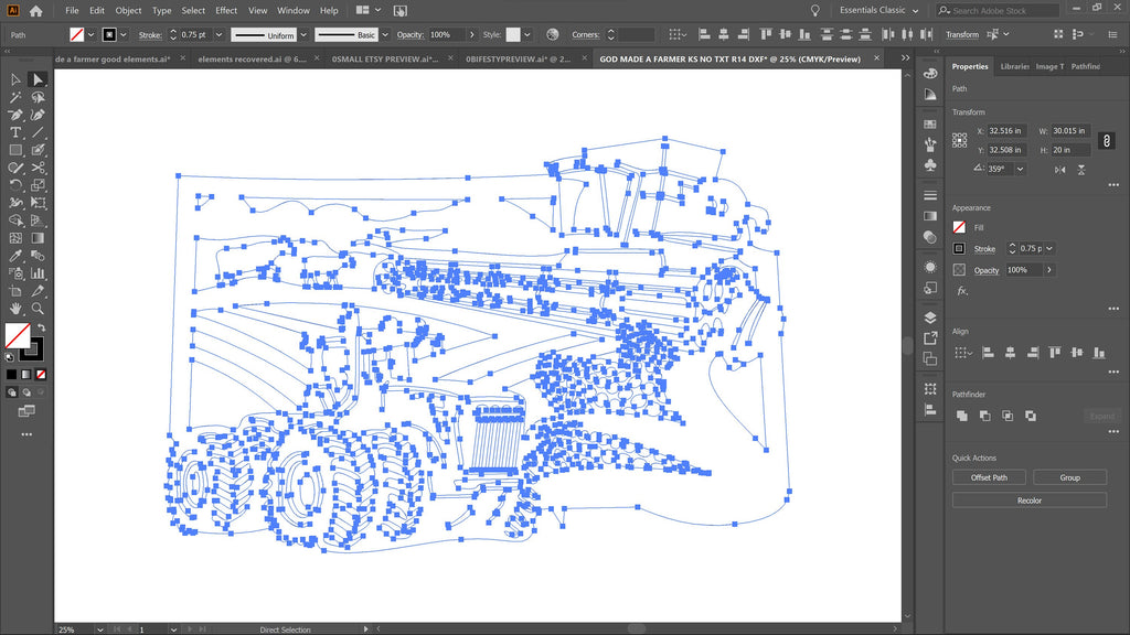 Kansas Farm Scene Sign, No Lettering vector paths in design software (photo 4)