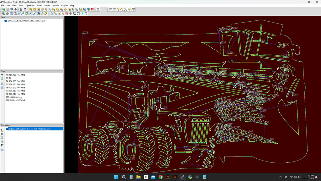 Kansas Farm Scene Sign, No Lettering vector paths in design software (photo 5)