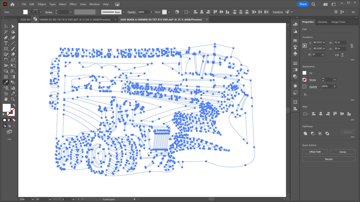 Kansas So God Made a Farmer Sign vector paths in design software (photo 6)