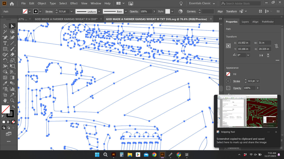 Kansas Wheat Rectangle So God Made a Farmer Sign vector paths in design software (photo 5)
