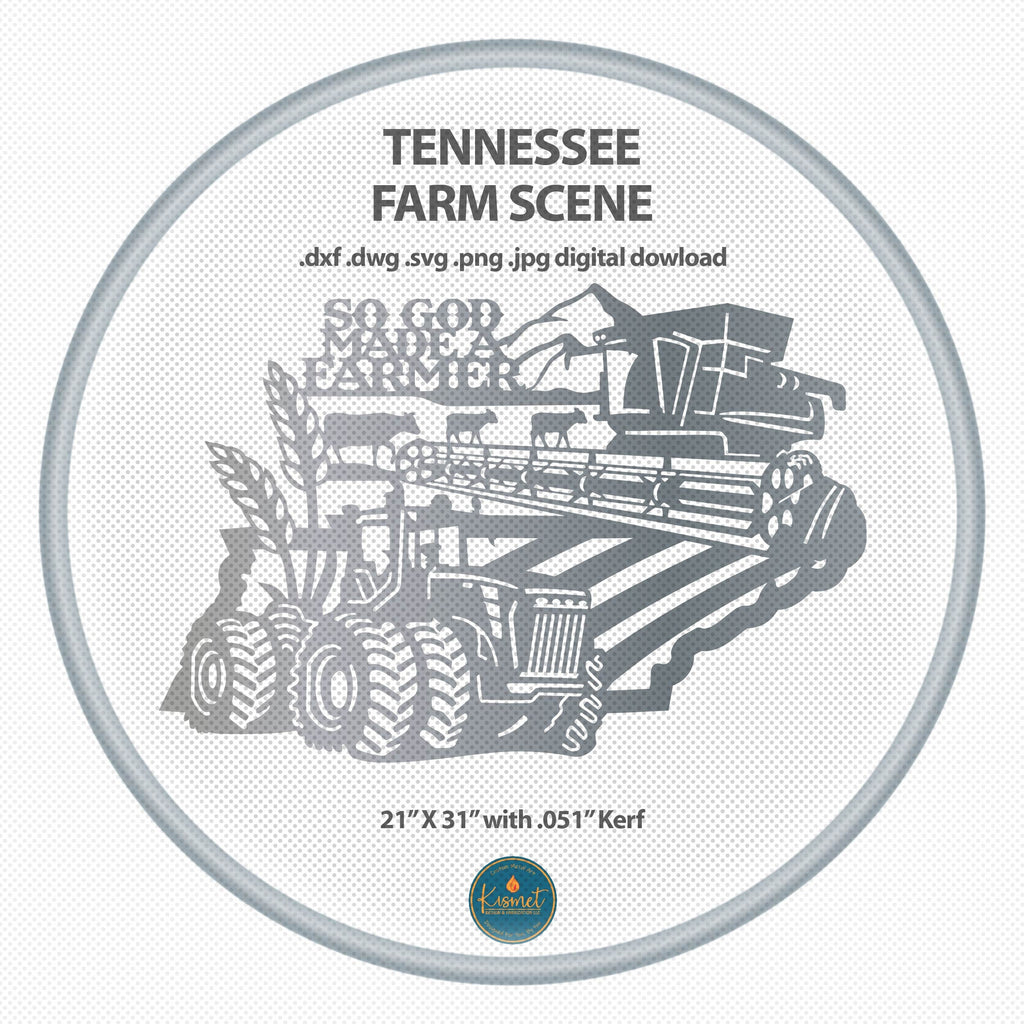 Tennessee So God Made a Farmer Sign DXF/SVG design preview with file details (photo 2)