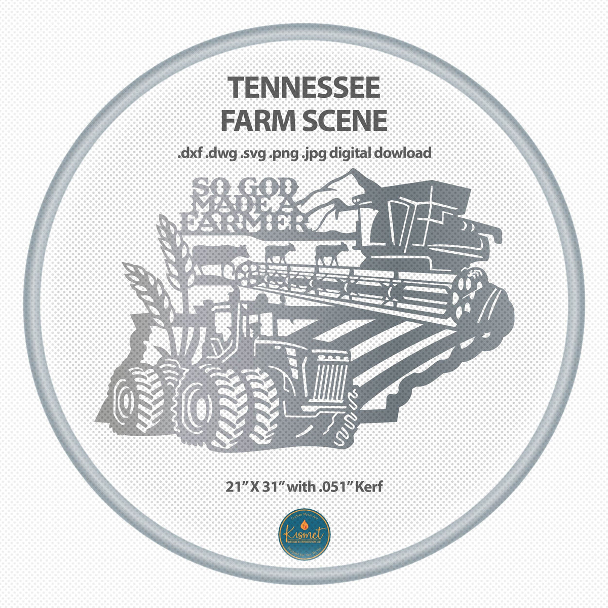 Tennessee So God Made a Farmer Sign DXF/SVG design preview with file details (photo 2)