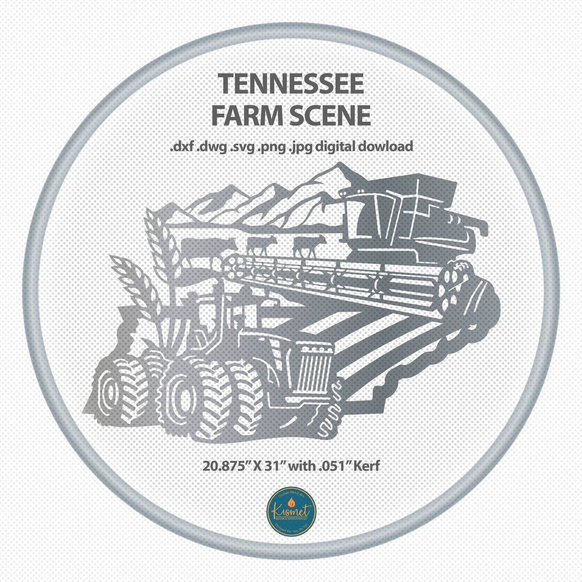 Tennessee Farm Scene Sign, No Lettering DXF/SVG design preview with file details (photo 2)