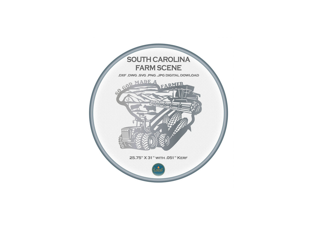 South Carolina So God Made a Farmer Sign DXF/SVG design preview with file details