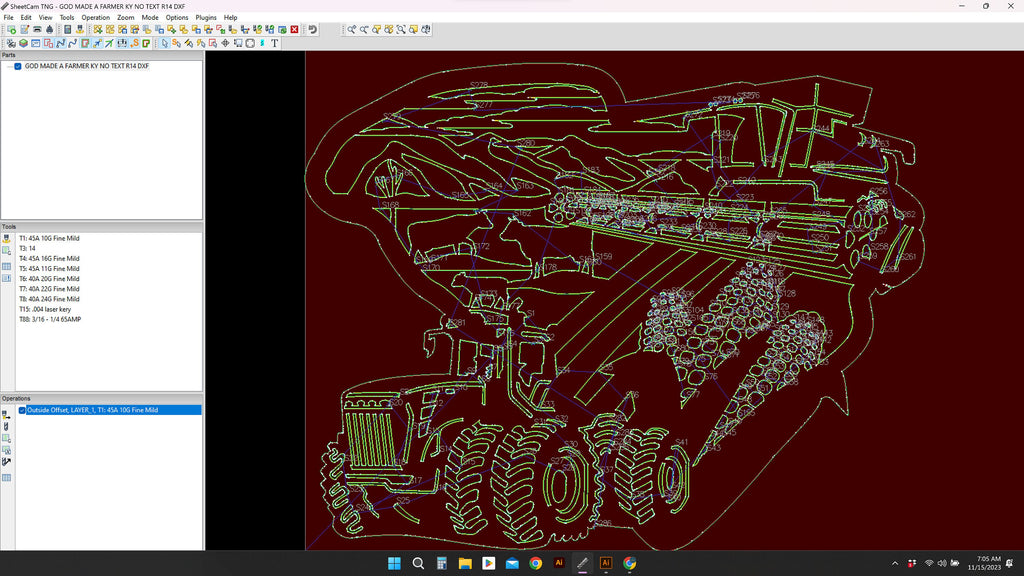 South Carolina Farm Scene Sign, No Lettering vector paths in design software (photo 6)