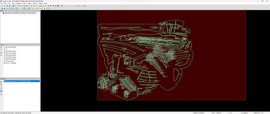 Iowa Tracked Tractor Farm Scene Sign, No Lettering vector paths in design software (photo 4)