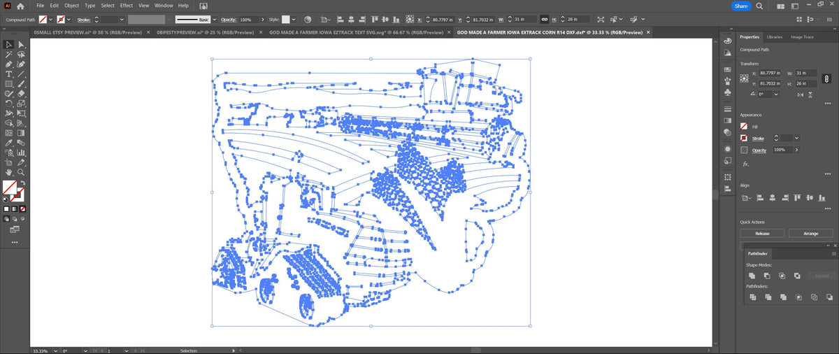 Iowa Tracked Tractor Farm Scene Sign, No Lettering vector paths in design software (photo 5)