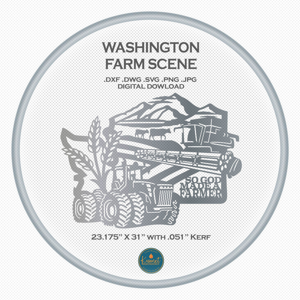 Washington So God Made a Farmer Sign DXF/SVG design preview with file details (photo 2)