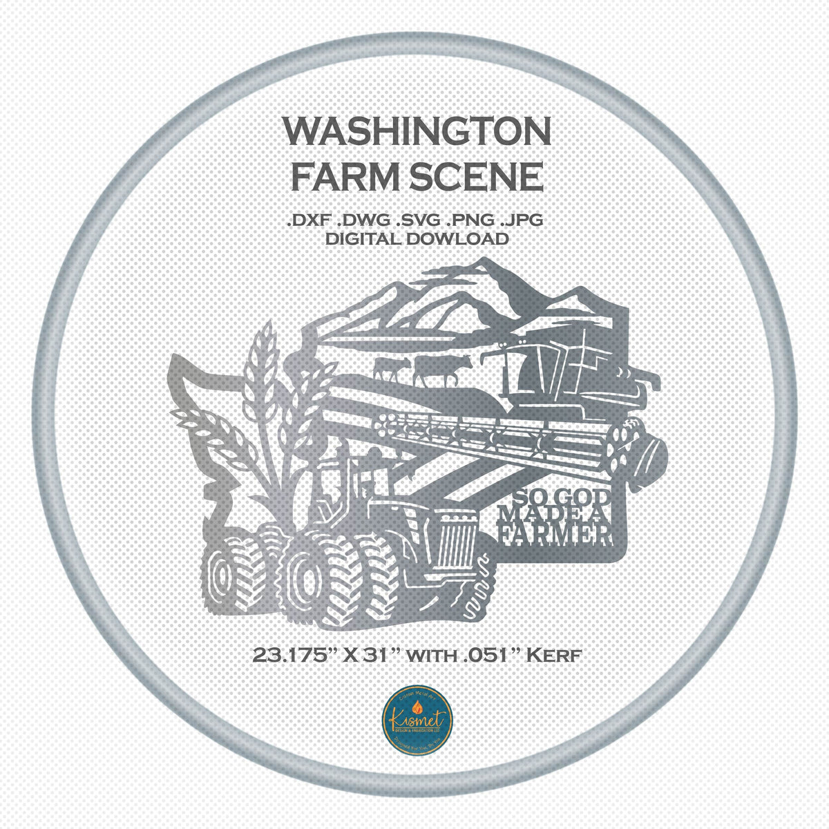 Washington So God Made a Farmer Sign DXF/SVG design preview with file details (photo 2)