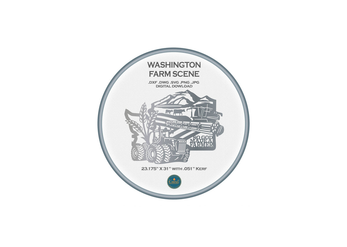 Washington So God Made a Farmer Sign DXF/SVG design preview with file details
