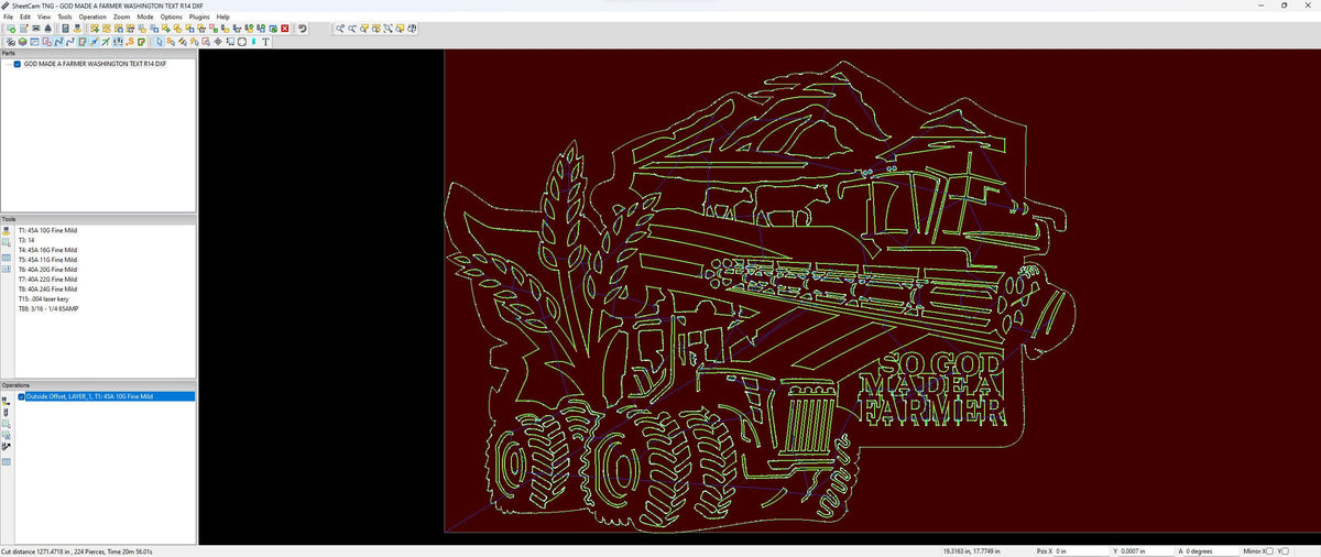 Washington Farm Scene Sign, No Lettering vector paths in design software (photo 4)