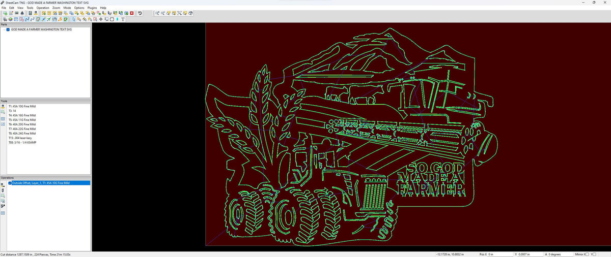 Washington Farm Scene Sign, No Lettering vector paths in design software (photo 5)