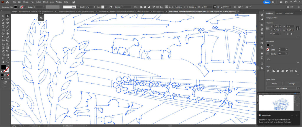 Washington Farm Scene Sign, No Lettering vector paths in design software (photo 9)