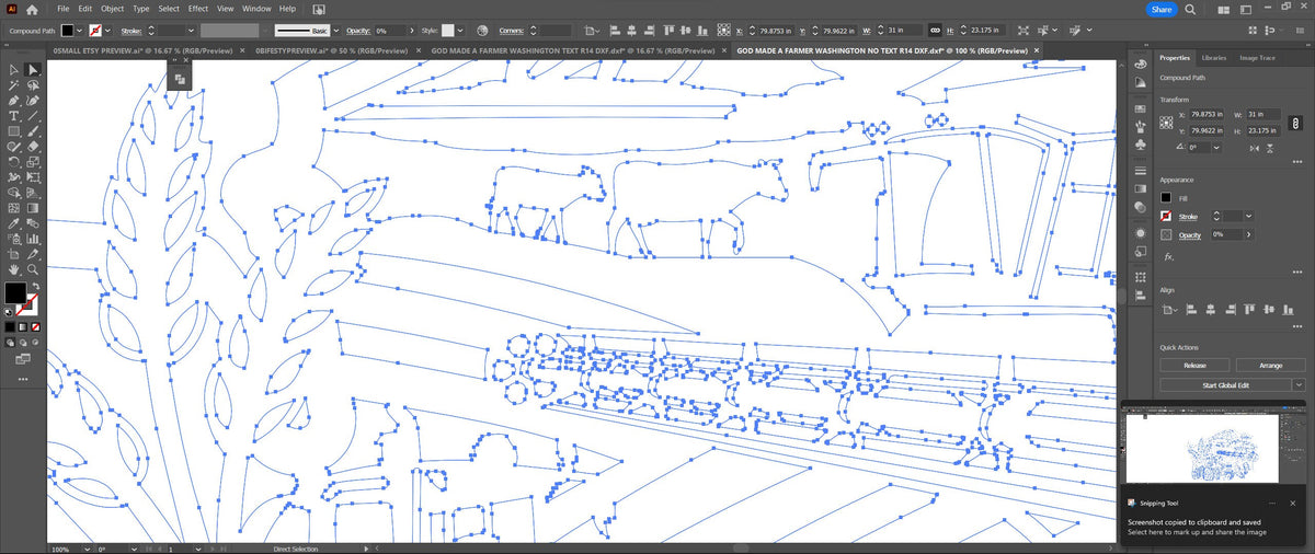 Washington Farm Scene Sign, No Lettering vector paths in design software (photo 9)