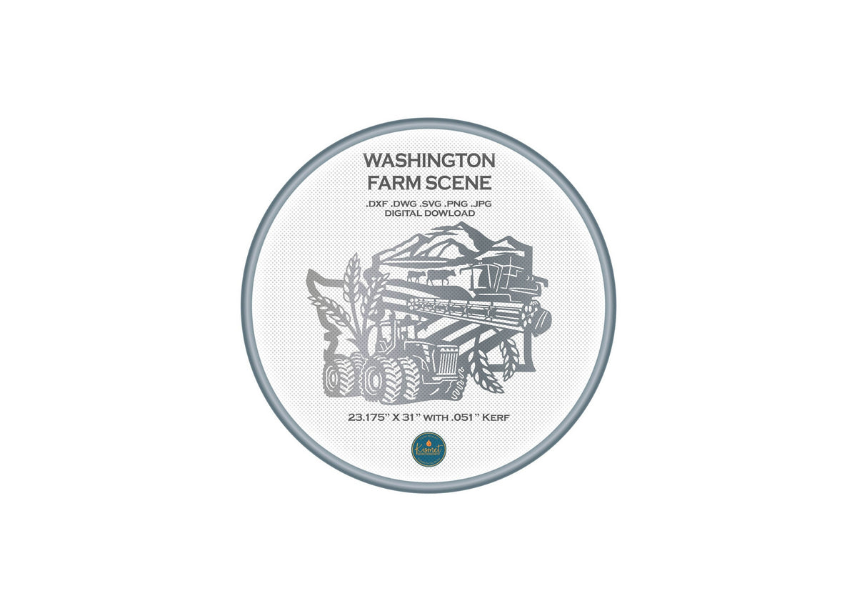 Washington Farm Scene Sign, No Lettering DXF/SVG design preview with file details