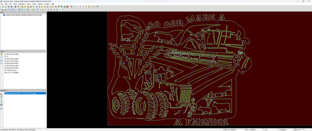 Oregon So God Made a Farmer Sign vector paths in design software (photo 4)